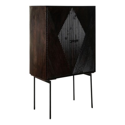 Buffet DKD Home Decor Noir Brun foncé Métal Bois de manguier 84 x 43 x 153,5 cm
