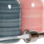 Soap Dispenser DKD Home Decor Blue Pink PVC Stoneware Scandinavian 8 x 8 x 16 cm (2 Units)