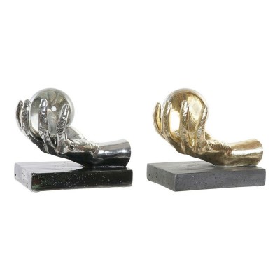 Decorative Figure DKD Home Decor Golden Silver Hand 50 ml 20 x 14 x 18 cm (2 Units)