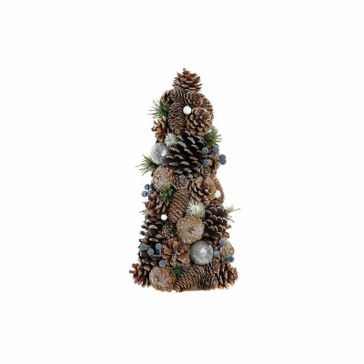 Sapin de Noël DKD Home Decor Blanc Argenté Naturel PVC Ananas Enneigé 19 x 19 x 38 cm