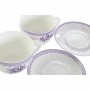 Tasse avec sous-tasse DKD Home Decor Blanc Vert Lila Porcelaine 220 ml (2 Unités)