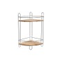Corner Shelves DKD Home Decor Natural Bamboo Stainless chrome metal 2 Shelves 19,5 x 19,5 x 36,5 cm
