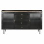 Sideboard DKD Home Decor   Black Golden Natural Metal Mango wood 145 x 40 x 85 cm