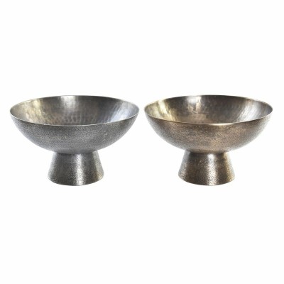 Centre de Table DKD Home Decor Doré Argenté Aluminium 30 x 30 x 17 cm (2 Unités)