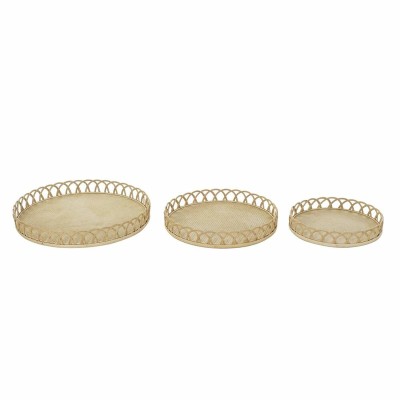 Centre de Table DKD Home Decor Marron Bambou 8 cm 58 x 58 x 9 cm (3 Pièces)