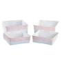 Set de basket DKD Home Decor Fibre naturelle méditerranéen Boho 26 x 26 x 9 cm 8,5 cm