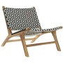 Chaise de jardin DKD Home Decor Blanc Noir Naturel PVC Teck 65 x 80 x 68 cm