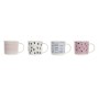 Tasse mug DKD Home Decor Noir Bleu Rose Blanc Grès (310 ml) (4 Unités)