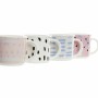 Mug DKD Home Decor Black Blue Pink White Stoneware (310 ml) (4 Units)