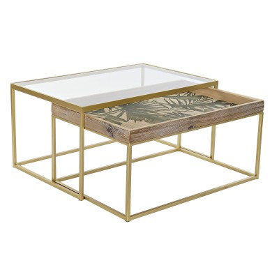 Centre Table DKD Home Decor Golden Natural 90 x 60 x 45 cm