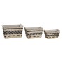 Set de basket DKD Home Decor Gris Naturel Fibre naturelle 38 x 26 x 24 cm 3 Pièces
