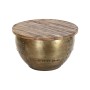 Table Basse DKD Home Decor Glamour Marron Doré Métal Bois de manguier 68 x 68 x 44 cm