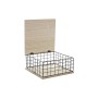 Boîte Décorative DKD Home Decor Noir Naturel Métal Bois MDF