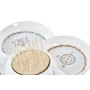 Snack tray DKD Home Decor Blue Natural Bamboo Stoneware Mediterranean 25 x 25 x 10 cm