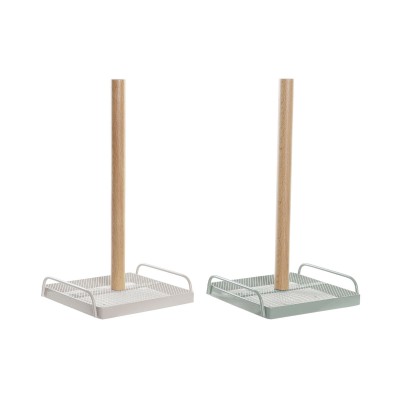 Kitchen Paper holder DKD Home Decor Beige Metal Mint Pinewood (16 x 15 x 29,5 cm) (2 Units)