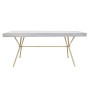 Dining Table DKD Home Decor Grey Golden White Brass Mango wood (180 x 90 x 76 cm)