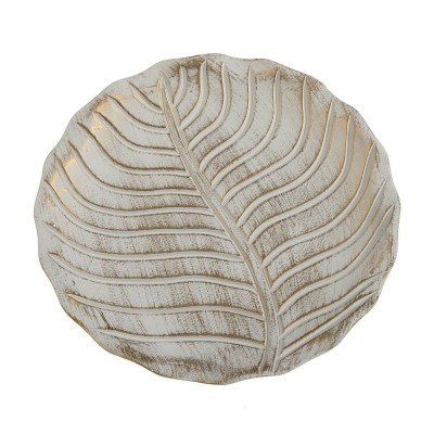 Centerpiece Versa Leaf B White MDF Wood 3 cm 3 x 40 x 40 cm