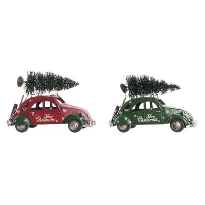 Christmas bauble DKD Home Decor Red Green Car 26 x 11,5 x 16,5 cm (2 Units)