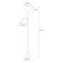 Lampadaire EDM 30010 Boston Argenté 60 W 220-240 V 176 cm
