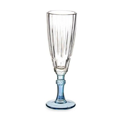 Coupe de champagne Vivalto Exotic Bleu Verre 170 ml (6 Unités)