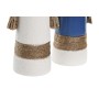 Vase DKD Home Decor Céramique Blanc Blue marine (9,5 x 7 x 20 cm) (2 Unités)