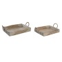 Set of trays DKD Home Decor Yellow Natural 48 x 38 x 15 cm 52 x 38 x 15 cm (2 Units)