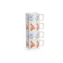 Piece Coffee Cup Set DKD Home Decor Blue Fuchsia Metal Dolomite 260 ml