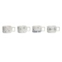 Piece Coffee Cup Set DKD Home Decor Blue White Metal Dolomite 260 ml
