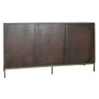 Sideboard DKD Home Decor Black Golden Dark brown Metal Acacia 160 x 40 x 90 cm