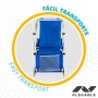 Folding Lounger Camping Chair Aktive Blue 62 x 62 x 117 cm Folding cart Awning (2 Units)