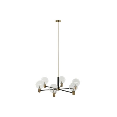Ceiling Light DKD Home Decor 83 x 83 x 128 cm Crystal Black Golden Metal 9 W