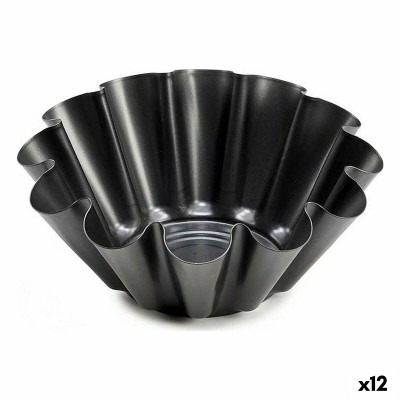 Flan Mould Kinvara 83009 Dark grey Steel 23 x 8,2 x 23 cm (12 Units)