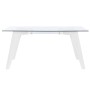 Dining Table DKD Home Decor White Transparent Crystal MDF Wood 160 x 90 x 75 cm