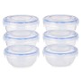 Set of lunch boxes Leknes 30502 Blue Transparent Plastic 800 ml 15,5 x 7,5 x 15,5 cm Hermetic (8 Units)