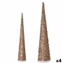 Christmas bauble Krist+ 193YYX38-MNCA-3 Bronze Golden Cones 9,5 x 60 x 9,5 cm Sequins (4 Units)