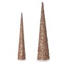 Décorations de Noël Krist+ 193YYX38-MNCA-3 Bronze Doré Cônes 9,5 x 60 x 9,5 cm Paillettes (4 Unités)
