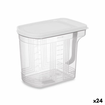 Récipient de Conservation des Aliments Kinvara 02 1507 Gris Transparent 2,5 L 20,5 x 17 x 13 cm (24 Unités)