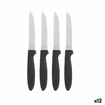 Ensemble de Couteaux Kinvara CN-KT172244F Noir Argenté Acier inoxydable Plastique 19,5 cm (12 Unités)