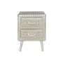 Nightstand Home ESPRIT Silver Metal MDF Wood 46 x 39 x 63 cm