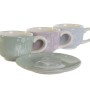 Coffee Set DKD Home Decor Blue White Green Lilac Metal Dolomite 180 ml