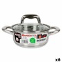 Casserole Quttin 139494 Ø 16 x 7 cm Avec couvercle Acier (6 Unités)