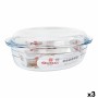 Casserole with lid Quttin 63095 Glass 33 x 20 x 13 cm (3 Units)
