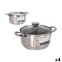 Casserole avec Couvercle Quttin New neron Ø 22 cm 4 L 30 x 22 x 12 cm Acier (4 Unités)