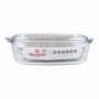 Casserole with lid Quttin 63096 Glass 32,8 x 19,7 x 13 cm (3 Units)