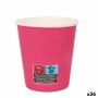 Set de Verres Algon Carton Produits à usage unique 200 ml Fuchsia 36 Unités (24 Pièces)