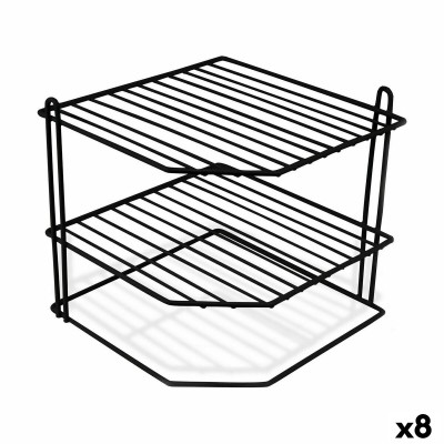 support pour assiettes Confortime Noir 22 x 22 x 22 cm 22 x 22 x 25 cm Coin (8 Unités)