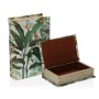 Boîte Décorative Versa Livre Tropical Toile Bois MDF 7 x 27 x 18 cm