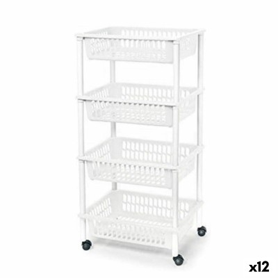 Vegetable trolley Tontarelli Mito 4 Plastic White 40 x 29 x 62 cm (12 Units)