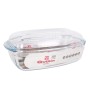 Casserole with lid Quttin   Transparent Glass 6,7 l 37 x 22 x 14,1 cm (3 Units)