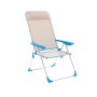"Marbueno Chaise Pliante 5 Positions Aluminium avec Coussin Beige/Bleu Plage et Piscine 69X58X109 cm 10175"